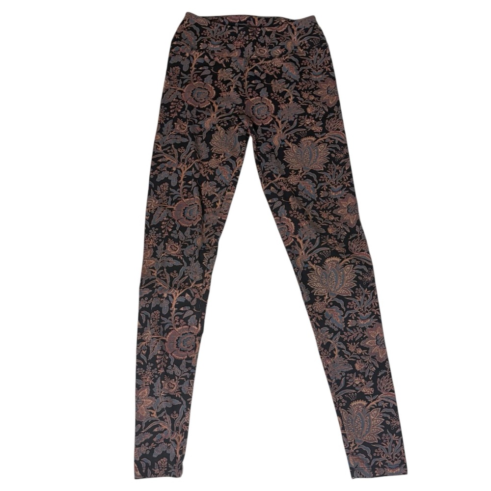 PERUVIAN CONNECTION Women’s Floral Tapestry Pima Cotton Blend Leggings - SMALL